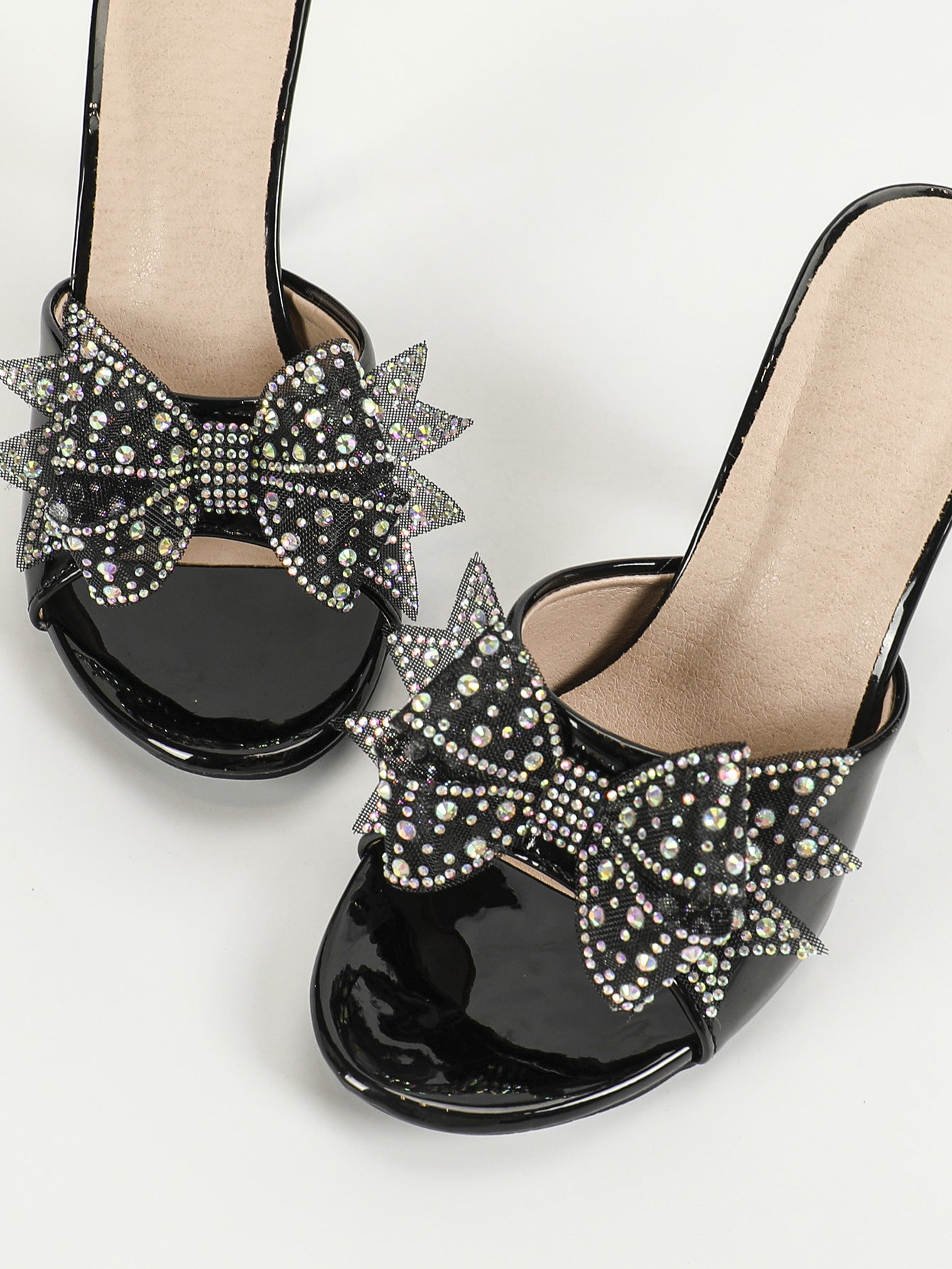 Round Toe Outer Single Stiletto Heel Women Sandals Solid Color Open Toe Sandals