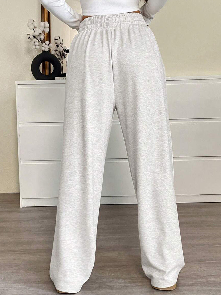 Autumn Winter Solid Color Women Clothes Casual Pants Loose Slimming Wide Leg Pants Office Trousers