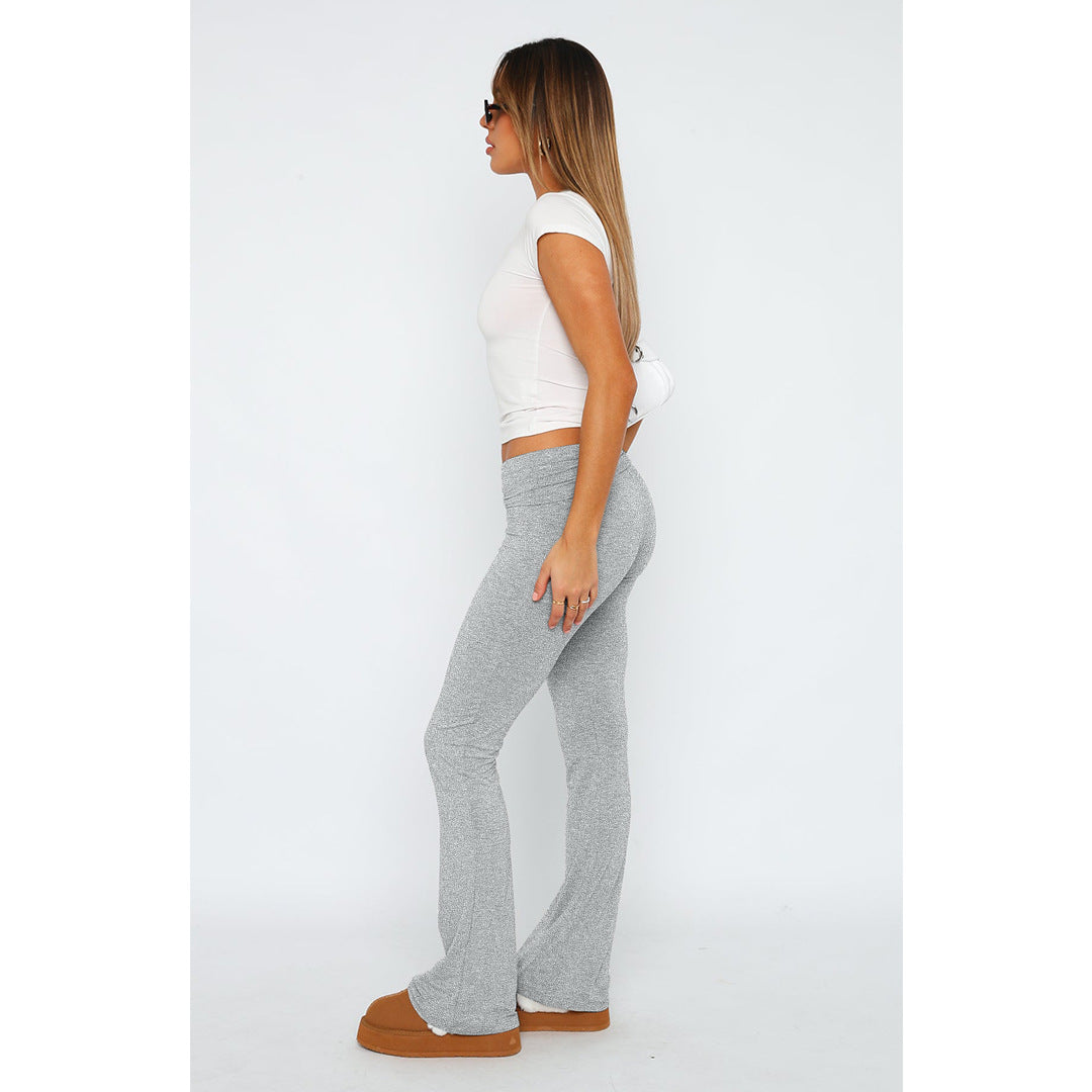 Women Clothing Comfortable Slim Slimming Back Waist Low Waist Bell Bottom Pants