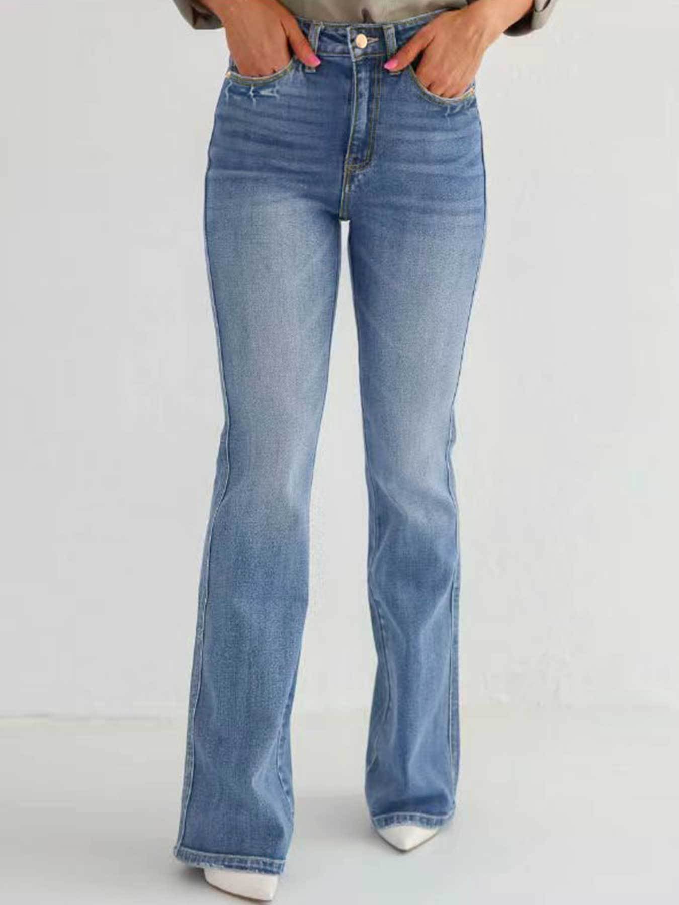 Slim Stretch High Waisted Boot Cut Pants Jeans Women