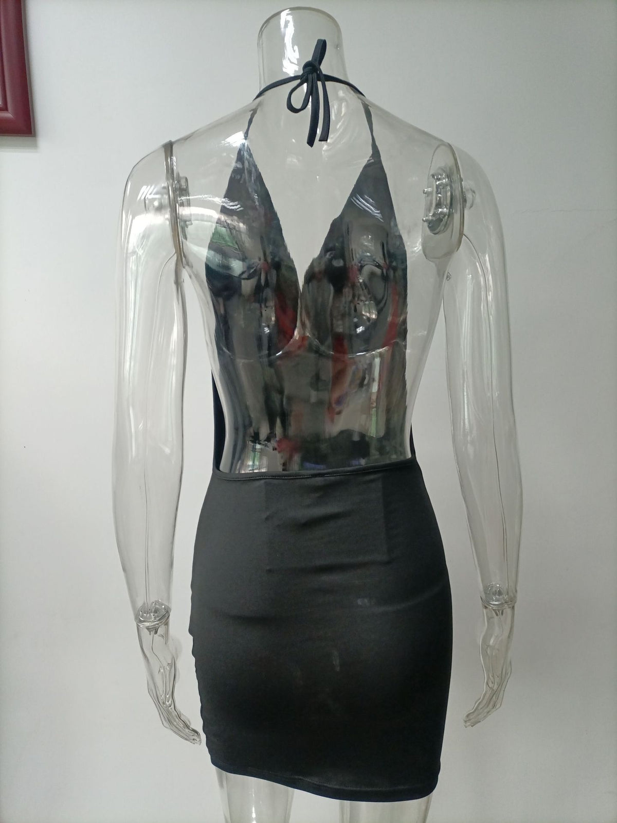 Women Clothing Spring Summer Fashionable With Side Slit Bow Backless Halter Short Dress Women