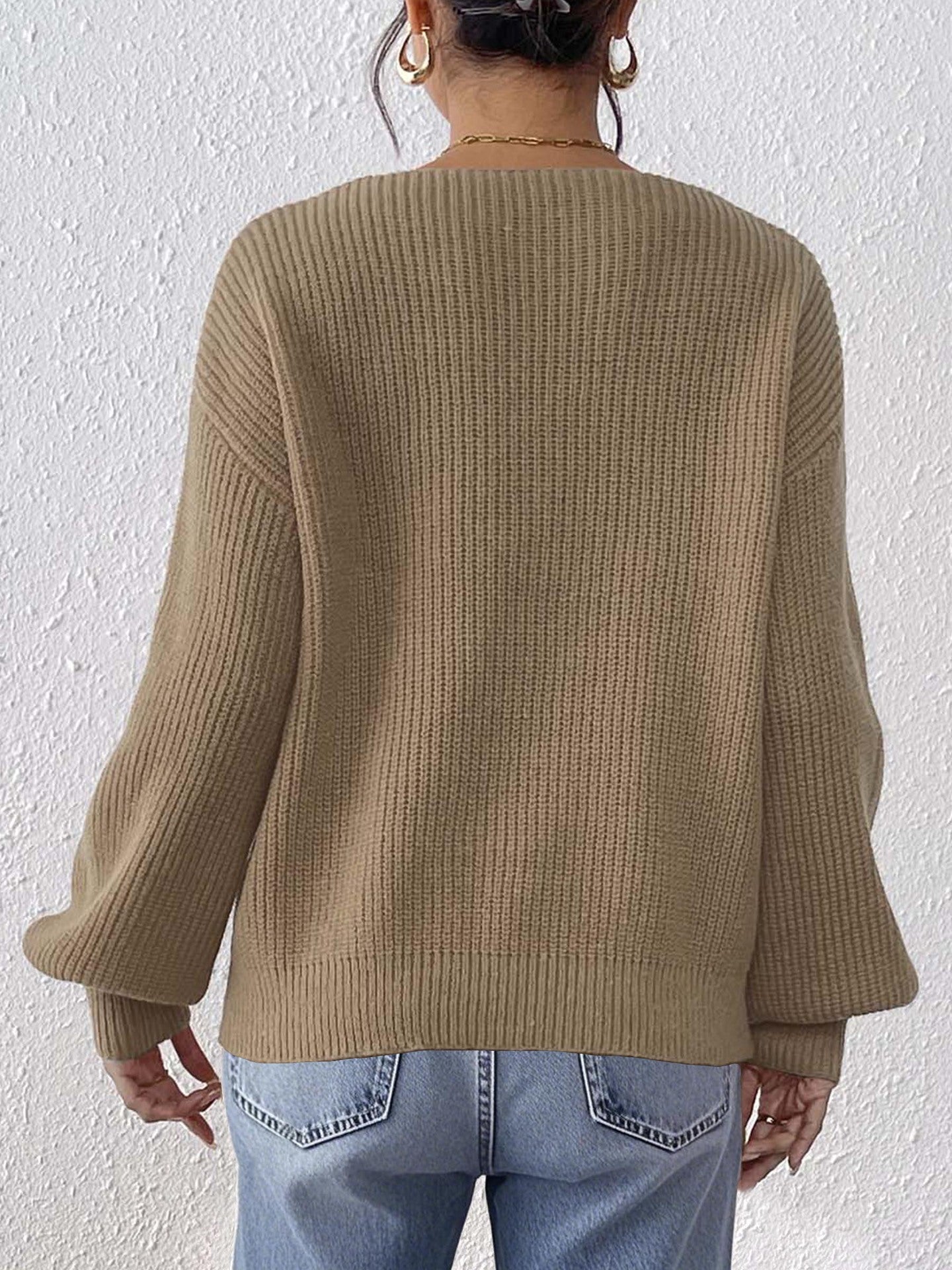 Women Autumn Winter Coat Women Clothing Ribbon Bow Decorative Woven Pullover