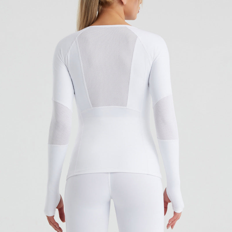 Autumn Winter Fitness Sportswear Quick Drying Nude Feel Women Tight Long Sleeved T shirt Pro Running Training Yoga Jacket