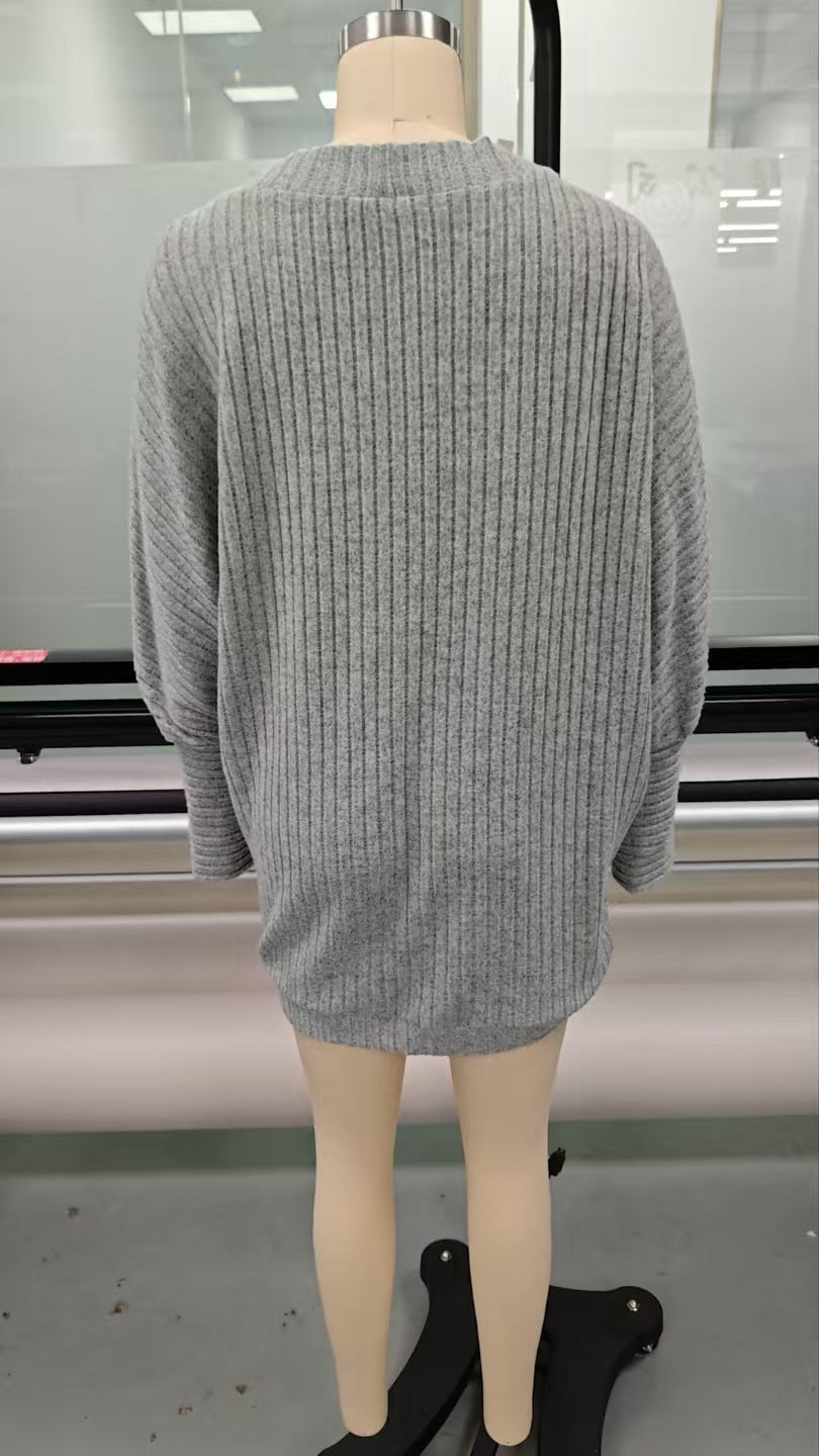 Cardigan Coat Women Autumn Winter Solid Color V neck Loose Knitted Sweater