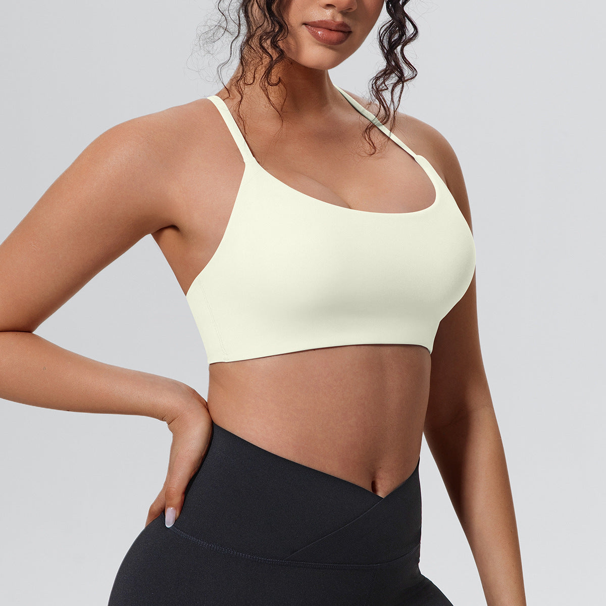 Sports Underwear Push up Sexy Spaghetti Strap Beauty Back Sling Yoga Bra Running Workout Vest Women