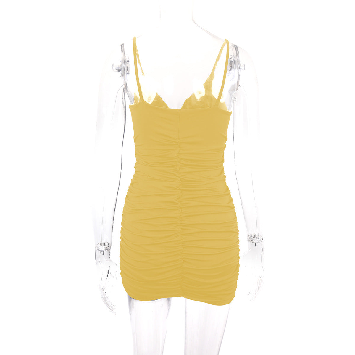 Women Clothing Strap Cross Pleated Sexy Dress