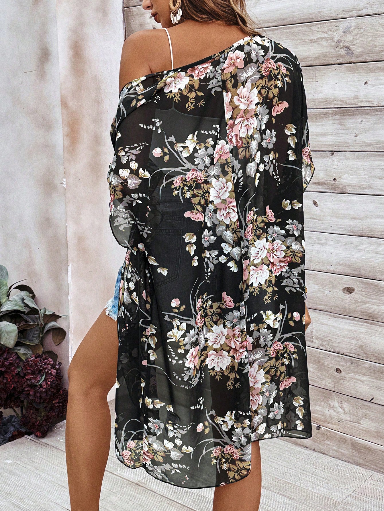 Women Clothing Europe Station Sexy See through Smock Top Chiffon Shirt