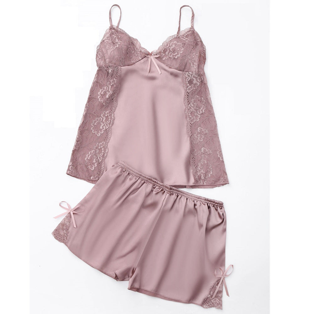 Supply Sexy Underwear Satin Suspender Shorts Suit Lace Pajamas Home Wear