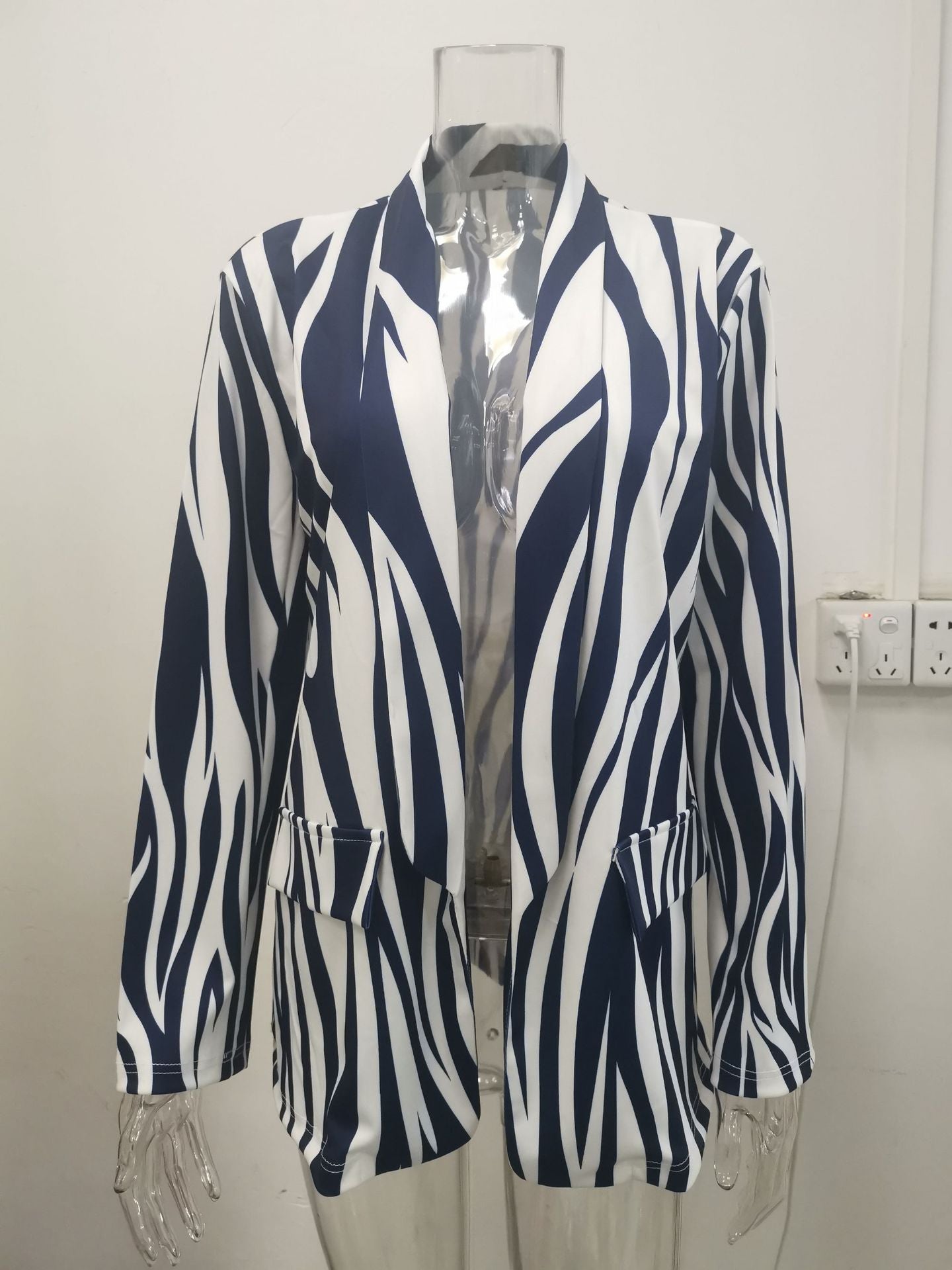 Autumn Winter Women Long-Sleeved Small Blazer New Tie-Dyed Office Professional Slim Fit Jacket Blazer