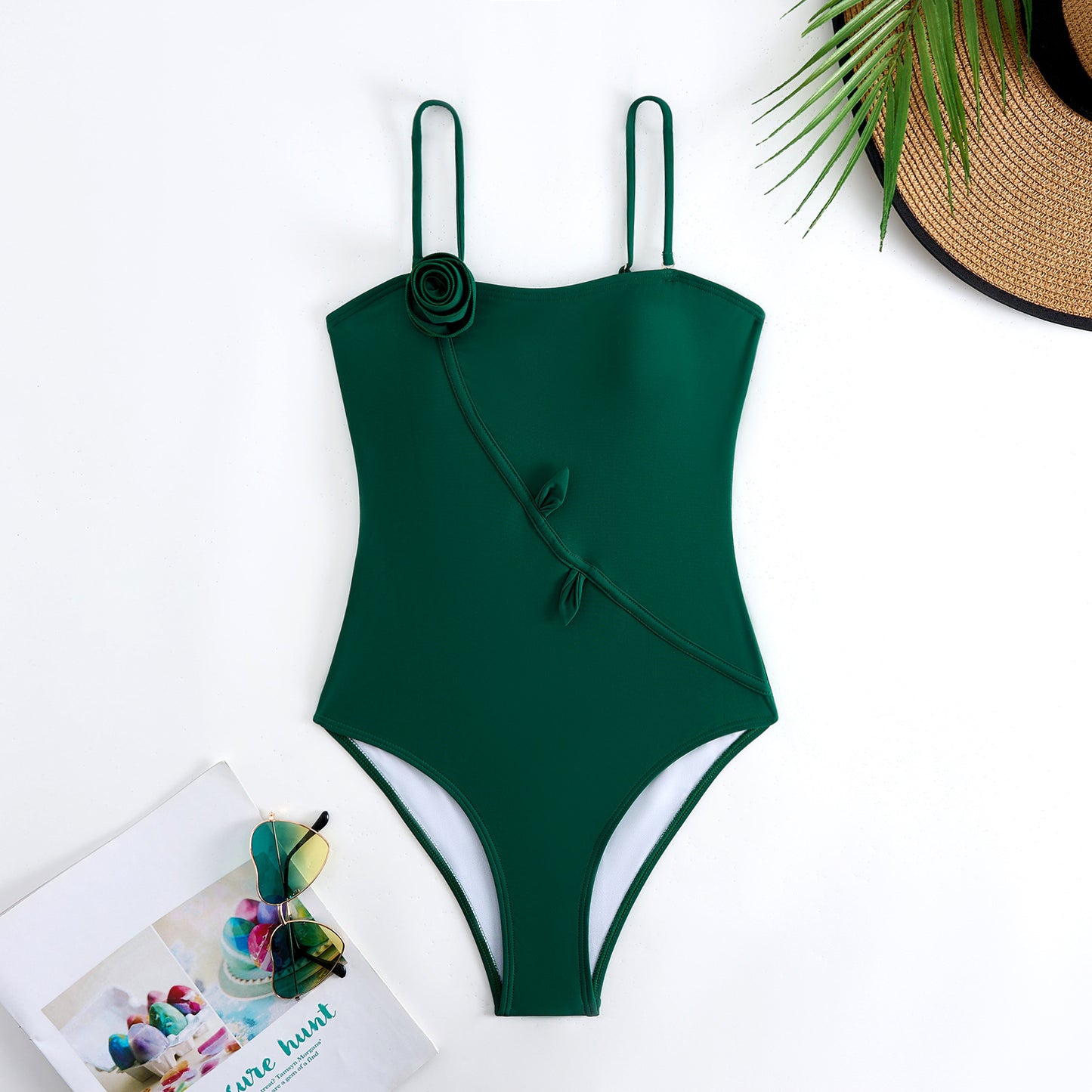 3D Three Dimensional Floral One Piece Swimsuit Women Sexy Dress Swimsuit Outfit