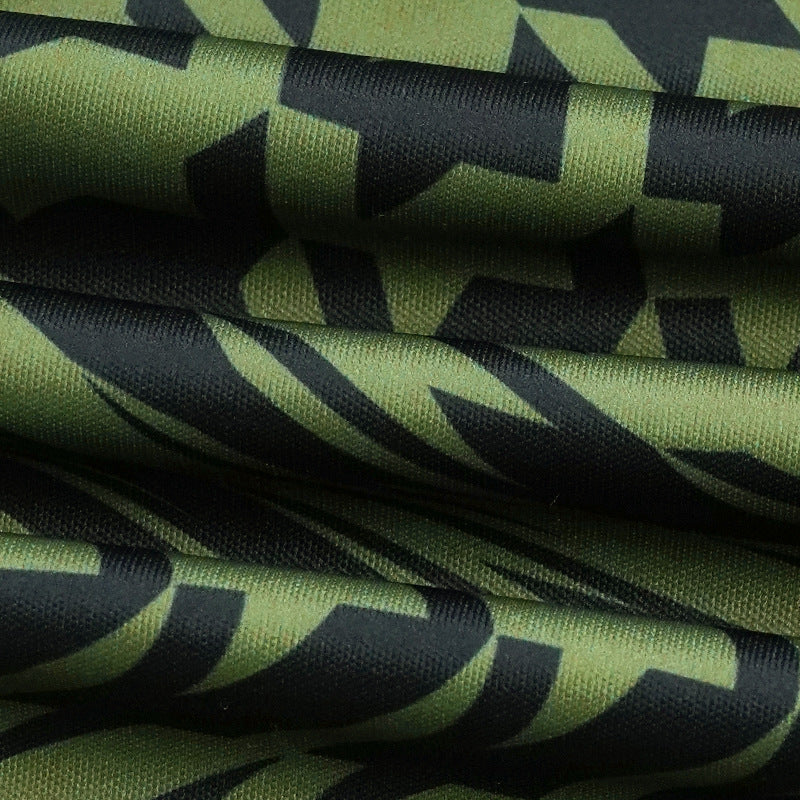 Suit Green Printing Vest Wide Leg Pants Casual Two Piece Suit