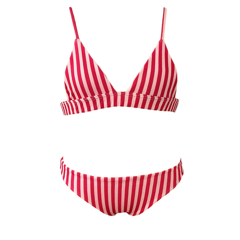Double Sided Striped Printed Split Swimsuit Bikini Bikini Swimsuit for Women