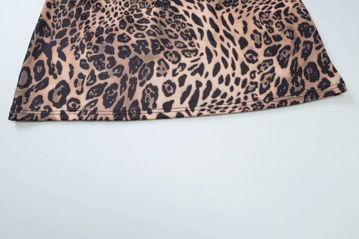 Summer Sexy Leopard Print Printed Short Skirt Stylish Simple Skirt