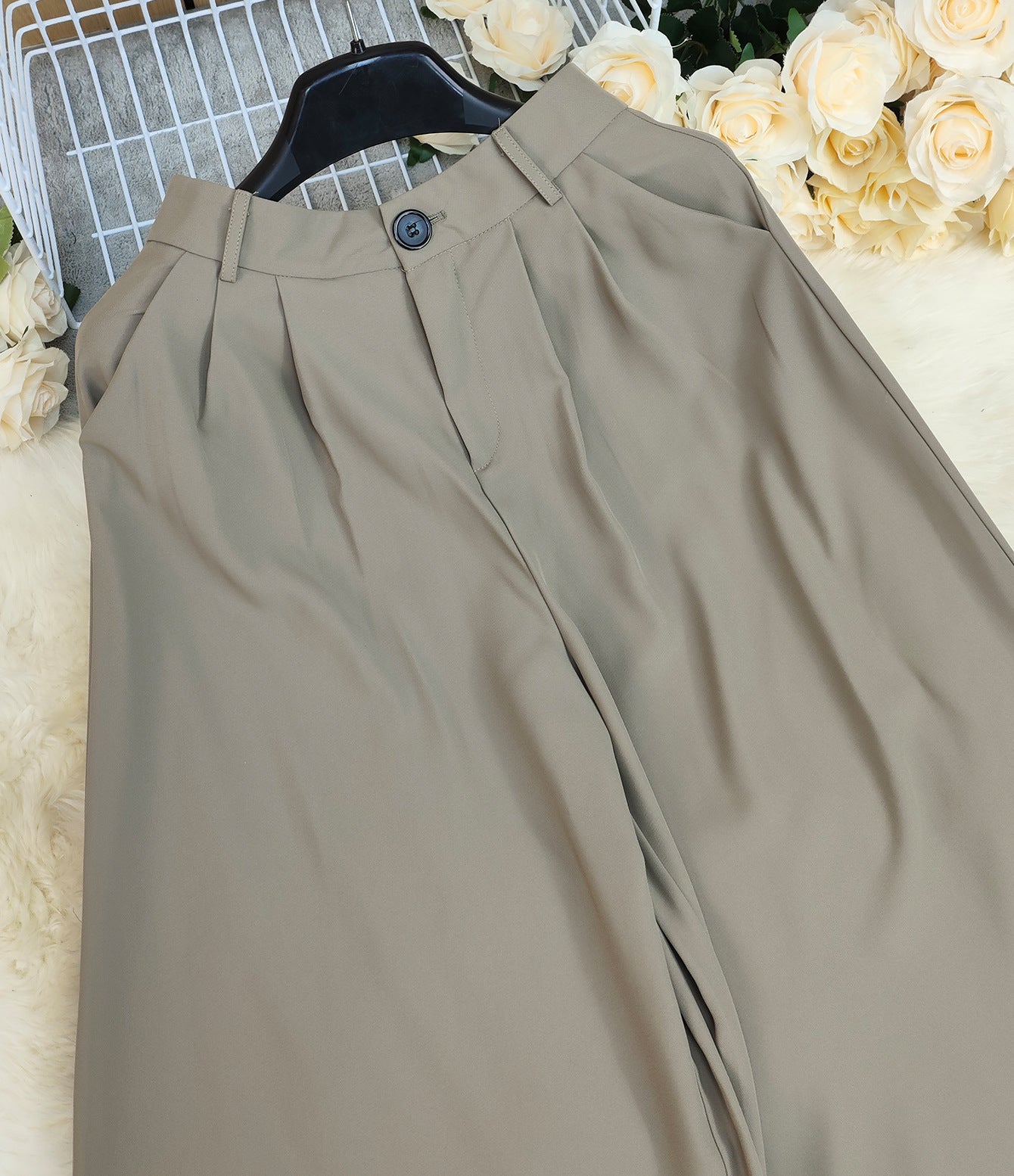 Straight High Waist Work Pant Women Loose Wide Leg Pants Work Pant