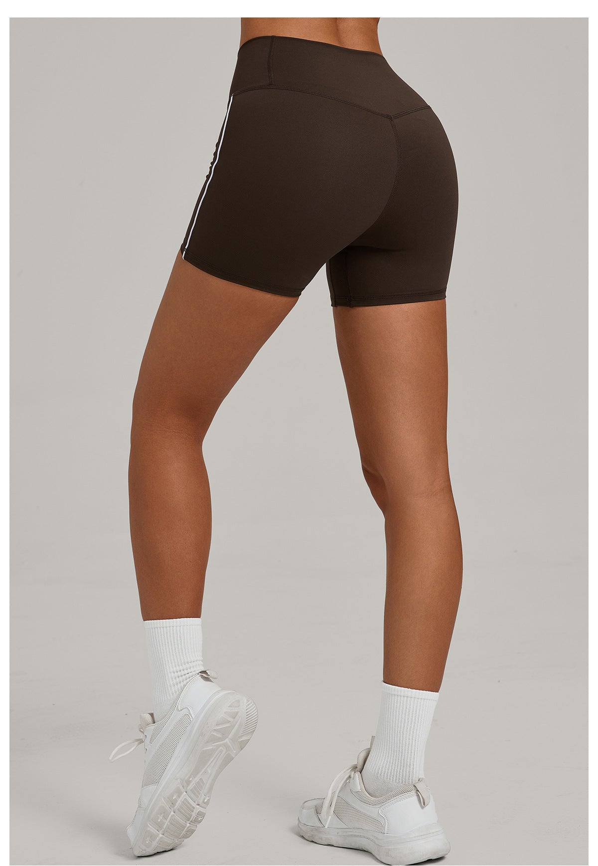 Color Contrast Patchwork Tight Yoga Shorts Women High Waist Belly Contracting Fitness Pants Hip Lifting Running Exercise Shorts
