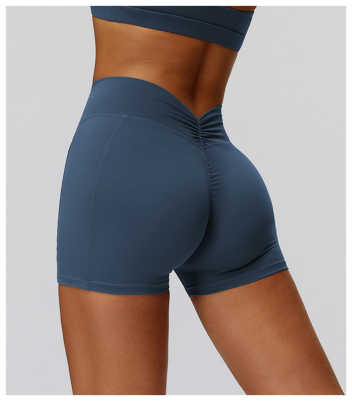 Brushed Yoga Shorts High Waist Pleated Slimming Tight Shorts Women Outdoor Running Sports Workout Clothes