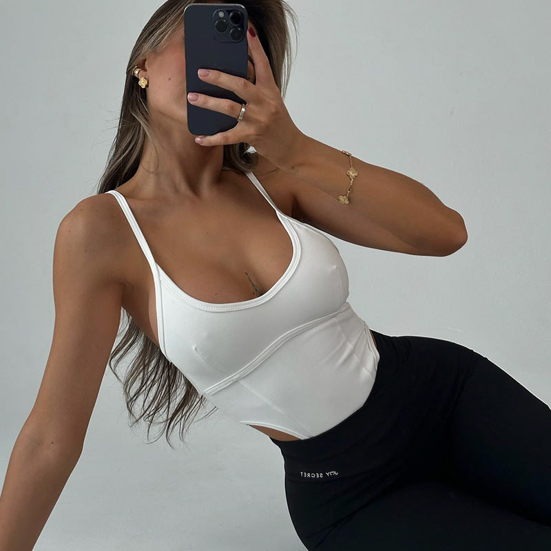 Women Clothing Sexy U Neck Sleeveless Jumpsuit High Waist Sexy Figure Flattering Top