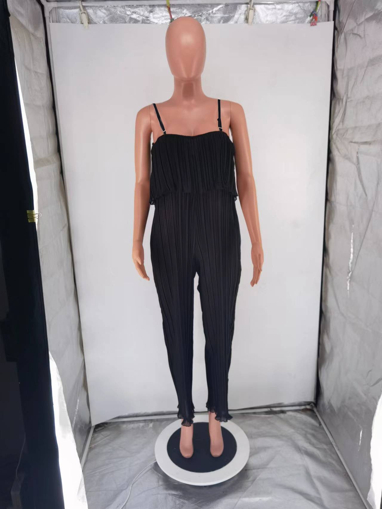 Women Clothing Strap Tube Top Pleated Loose Jumpsuit