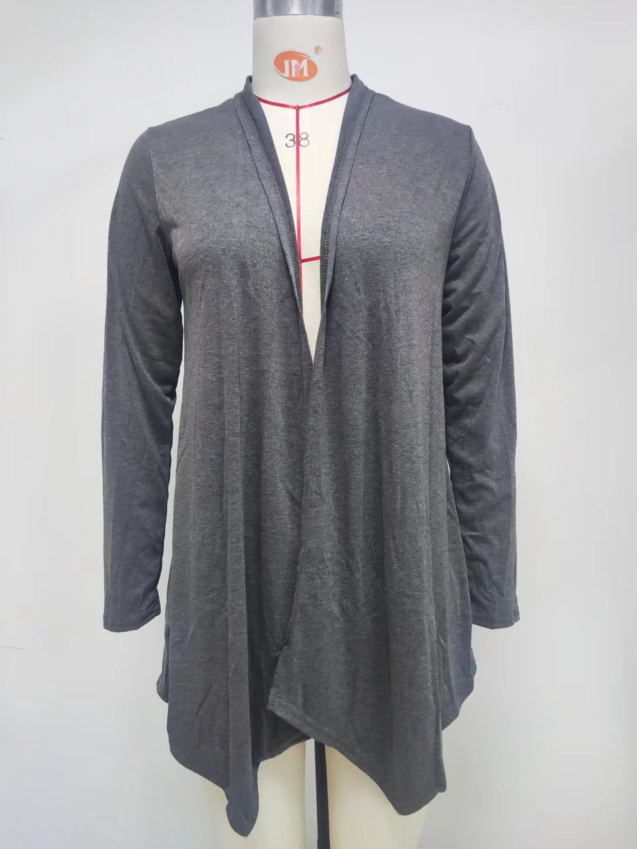 Women Clothing Autumn Solid Color Long Sleeve Long Women Cardigan