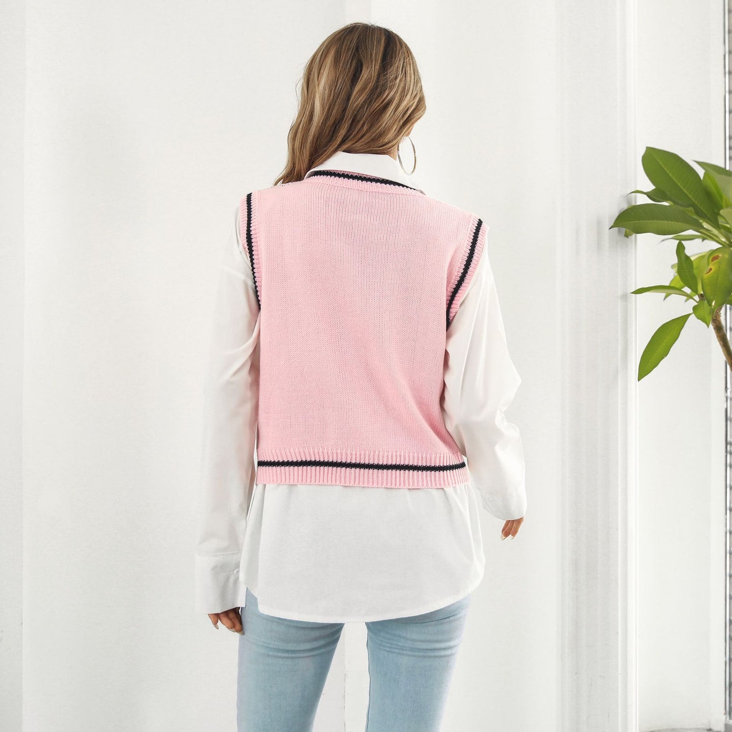 Halloween Skull Jacquard Rhombus Vest Sweater Women Vest Knitwear Autumn Winter