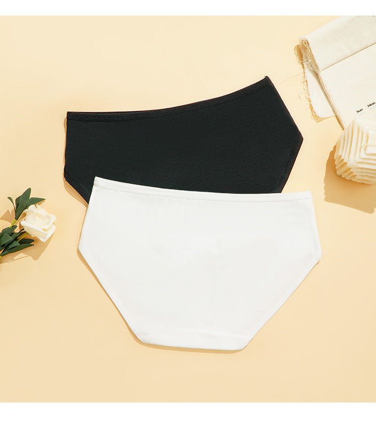 Low Waist Cotton Briefs Women Simple Solid Color Sewing Knitted Pants Full Hip Women Cotton Underwear