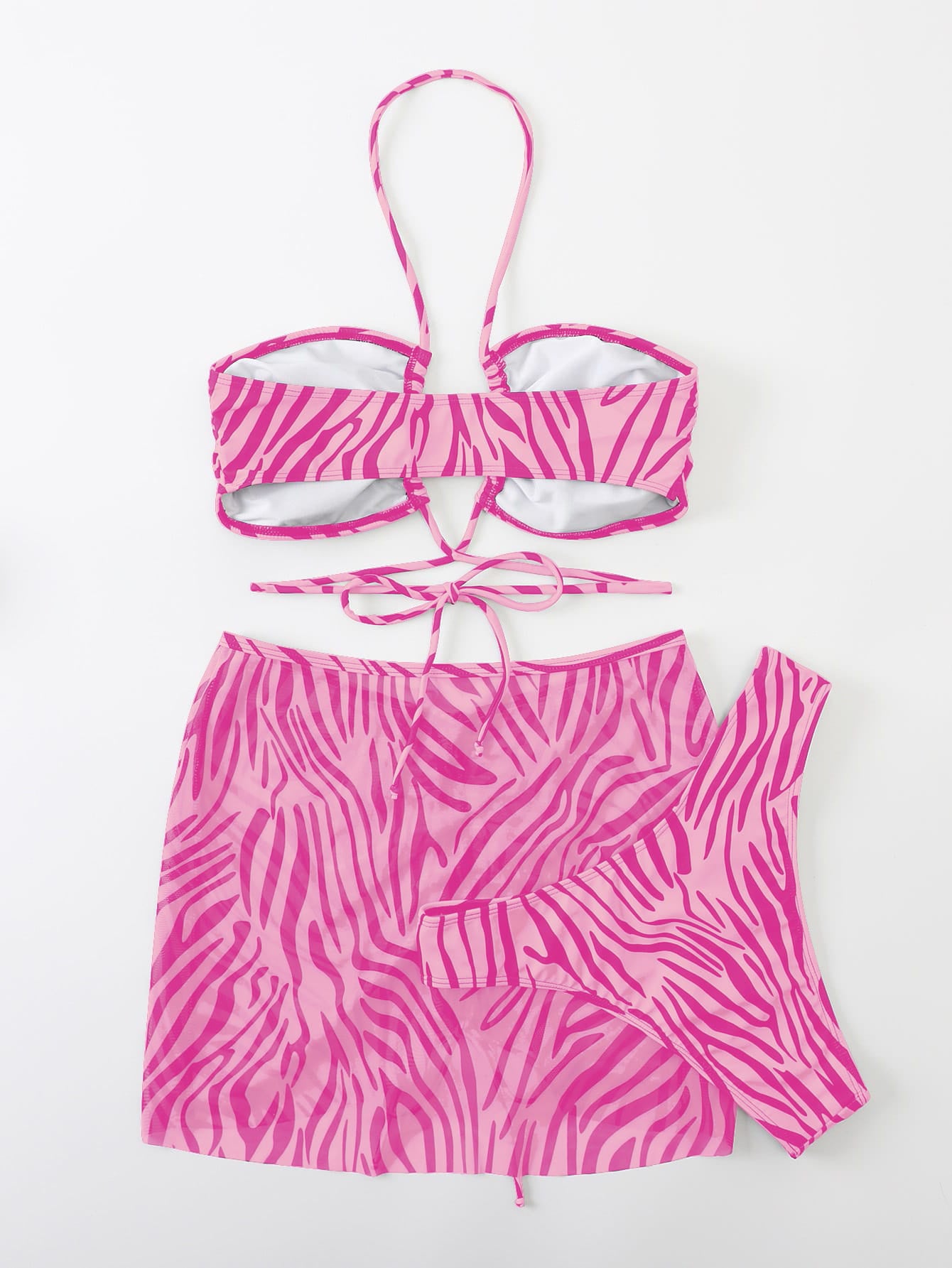 Swimsuit Women Split Three Piece Striped Bikini