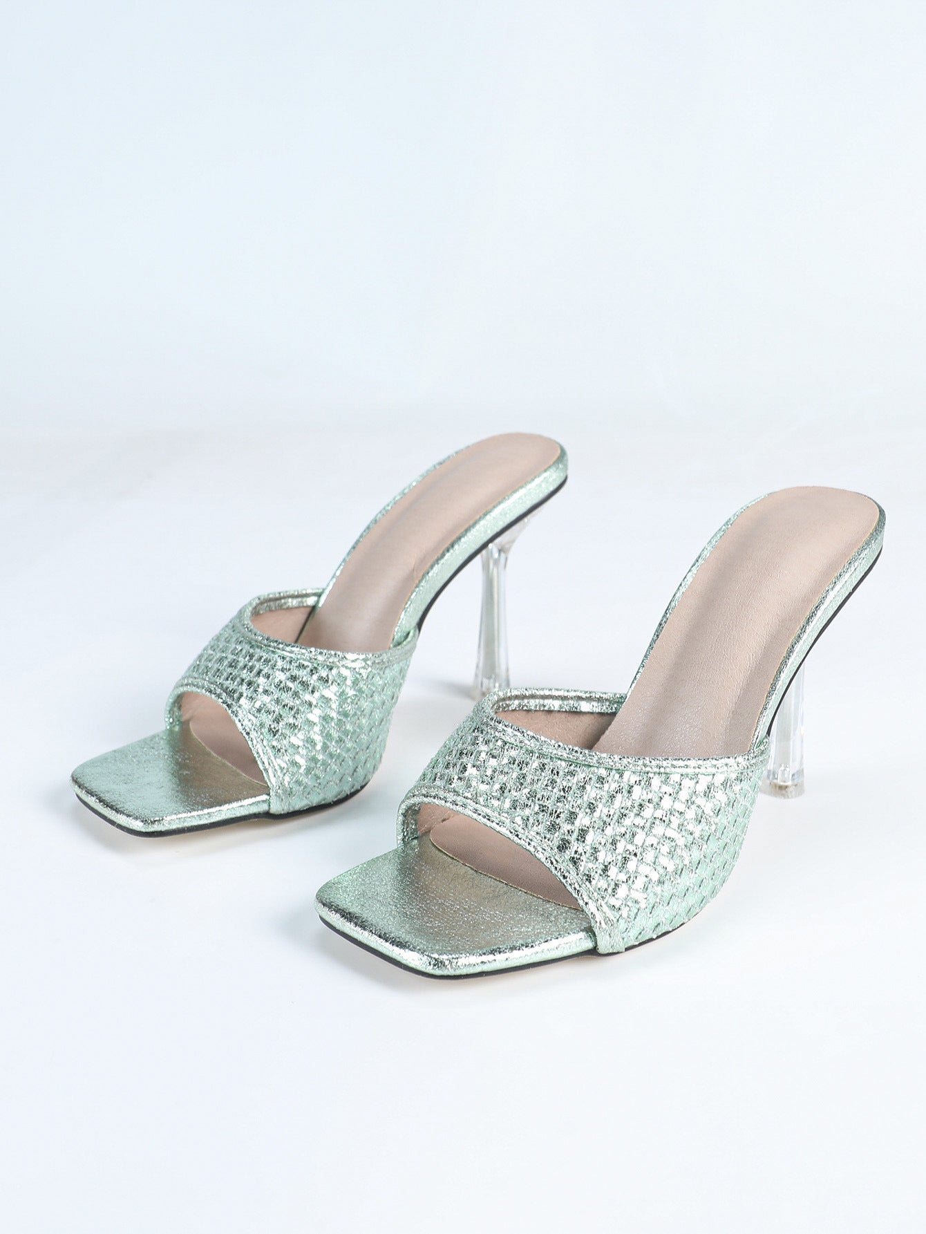 plus Size Square Toe High Heel Sandals Trendy Cocktail Stiletto Heel Slippers Women