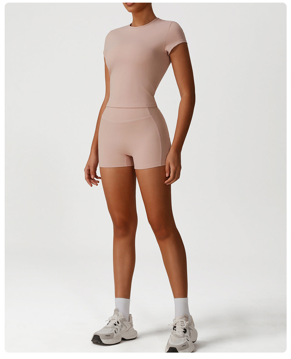 Sports Back Shaping Top round Neck Short Sleeve Skinny Yoga Clothes Quick Drying High Elastic Running T shirt Workout Clothes