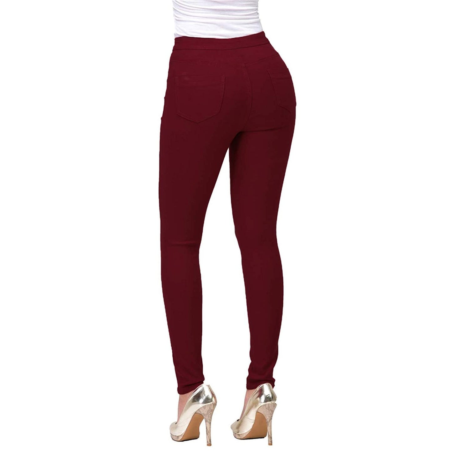 Women Slim Fit Multi Color Stretch Denim Trousers for Women
