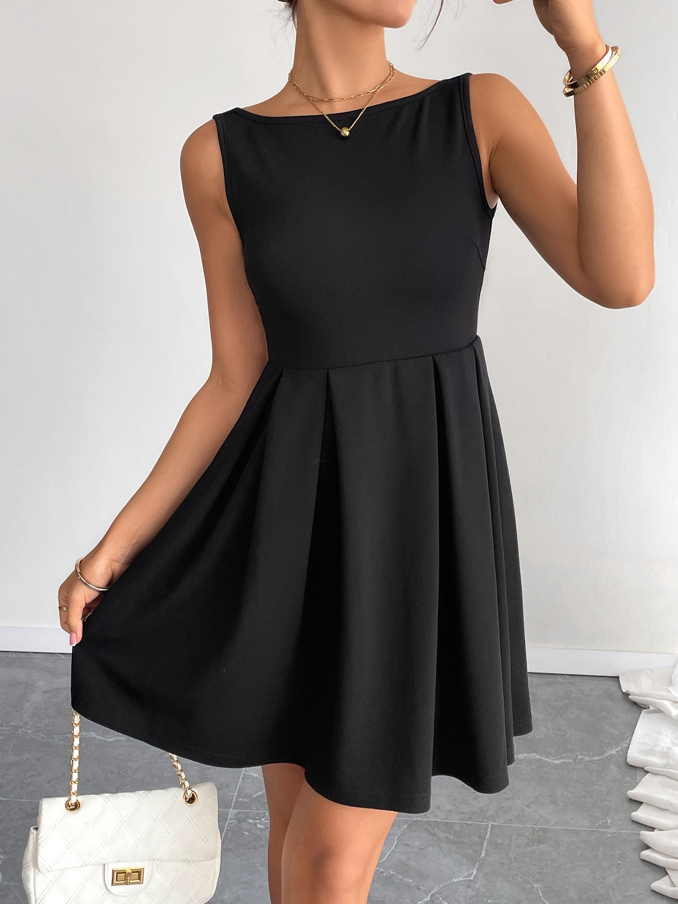 Women All Match Dress Summer Sexy Backless Casual High Waist Dress