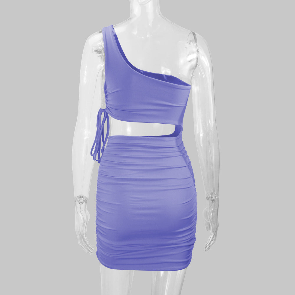 Women Clothing Sexy Hollowed out Ruffle Hip Dress