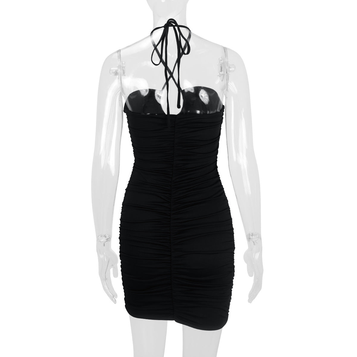 Women Clothing Dress Cross Lace up Cutout Sheath Slim Fit Sexy Dress