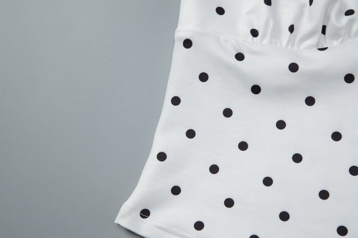 Women Clothing Winter Polka Dot Sexy Sling Slim Skirt Two Piece Set