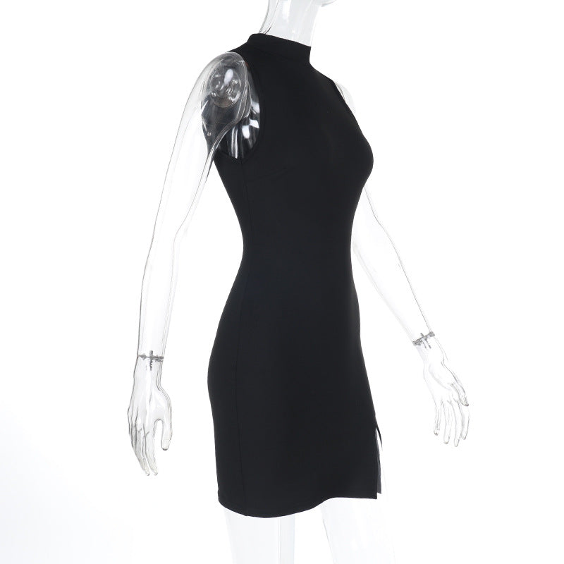 Spring Dress Socialite Sexy Slim Basic Split Vest Dress