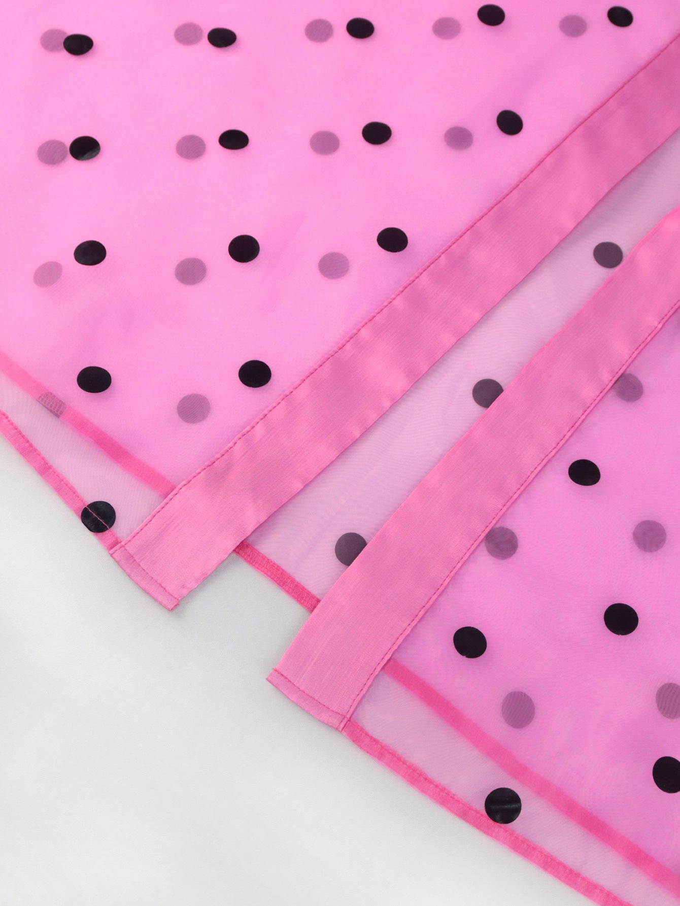 Summer Casual Breathable Tulle Coat Polka Dot Puff Sleeve See through Women Chiffon