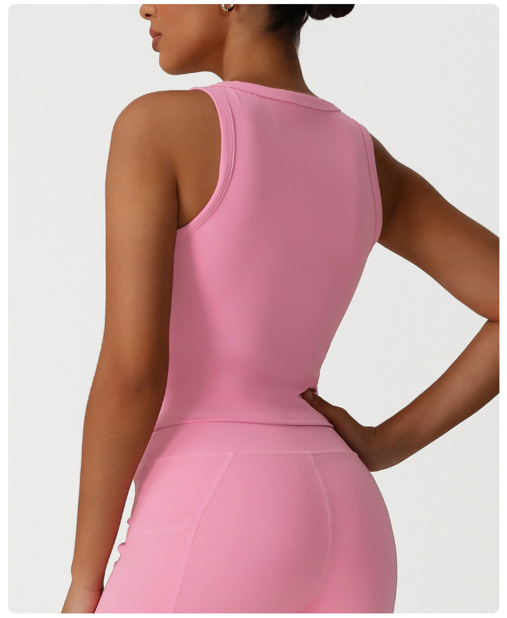 Tight Yoga Vest Quick-Drying High Elastic Workout Clothes Women Outdoor All Matching Running Beauty Back Shaping Sports Underwear