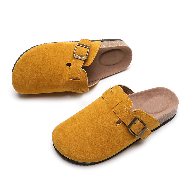 Closed Toe Slippers Women Couple Flip Flops Roman Shoes Casual Semi Slippers Lazy Shoes Tide