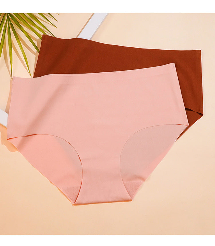 Sports Hip Lifting Women Underwear Comfortable Folding Waist Head Belly Contracting Ice Silk Seamless Briefs