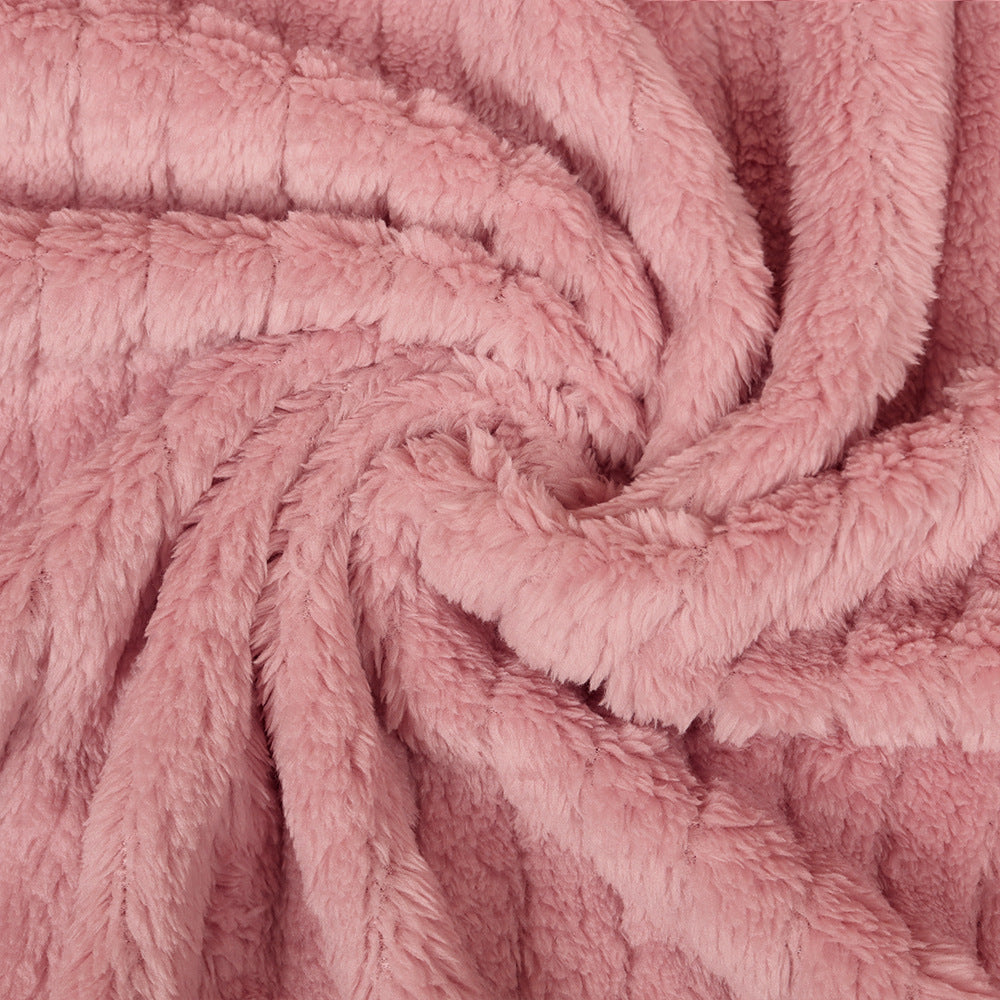 Women Clothing Autumn Winter Sunken Stripe Velvet Cardigan Collared Short Coat