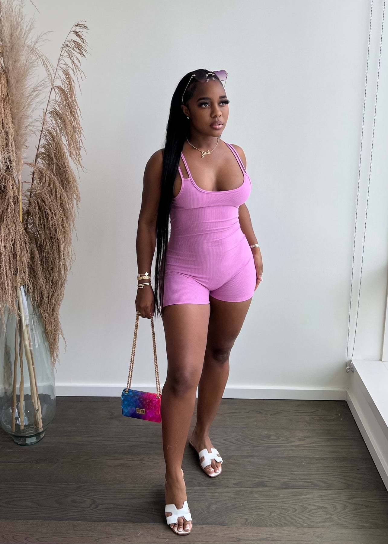 Women Shoulder Strap Sports Romper Tight Vest Summer Romper