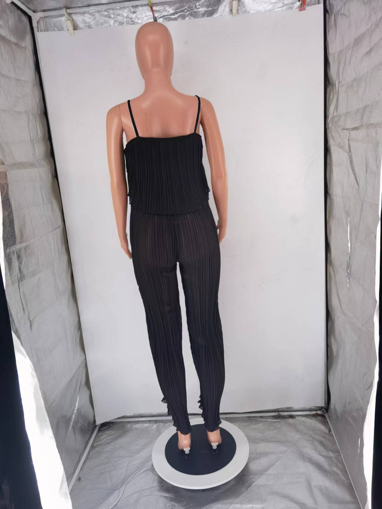 Women Clothing Strap Tube Top Pleated Loose Jumpsuit