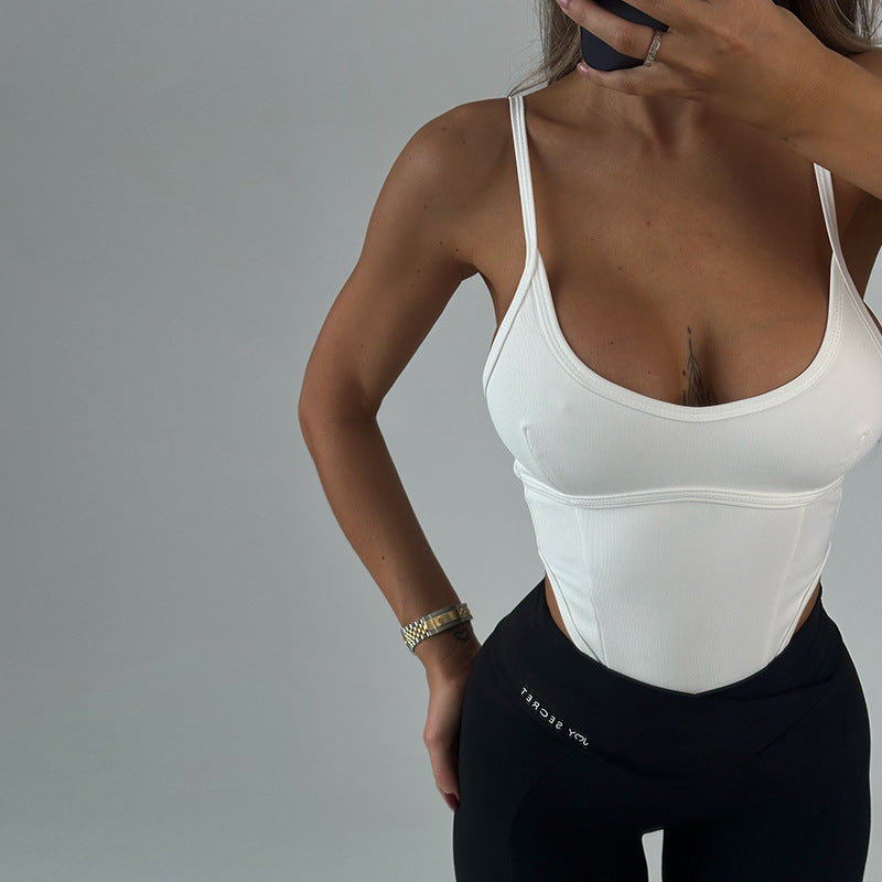 Women Clothing Sexy U Neck Sleeveless Jumpsuit High Waist Sexy Figure Flattering Top