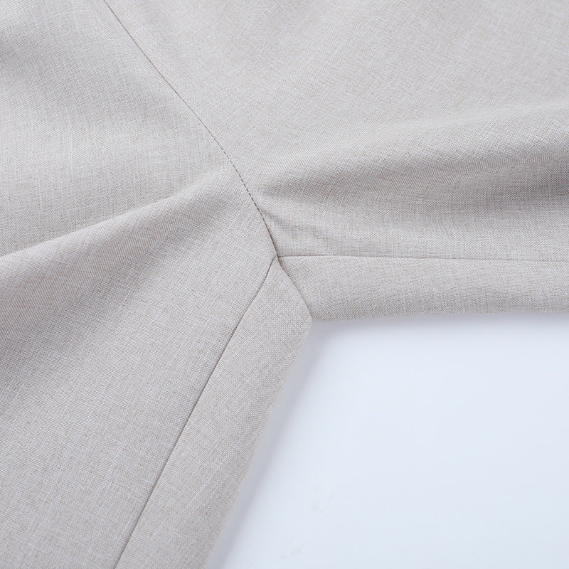High Waist Loose Casual Wide Leg Trousers Women Autumn All Matching Linen Straight Pants