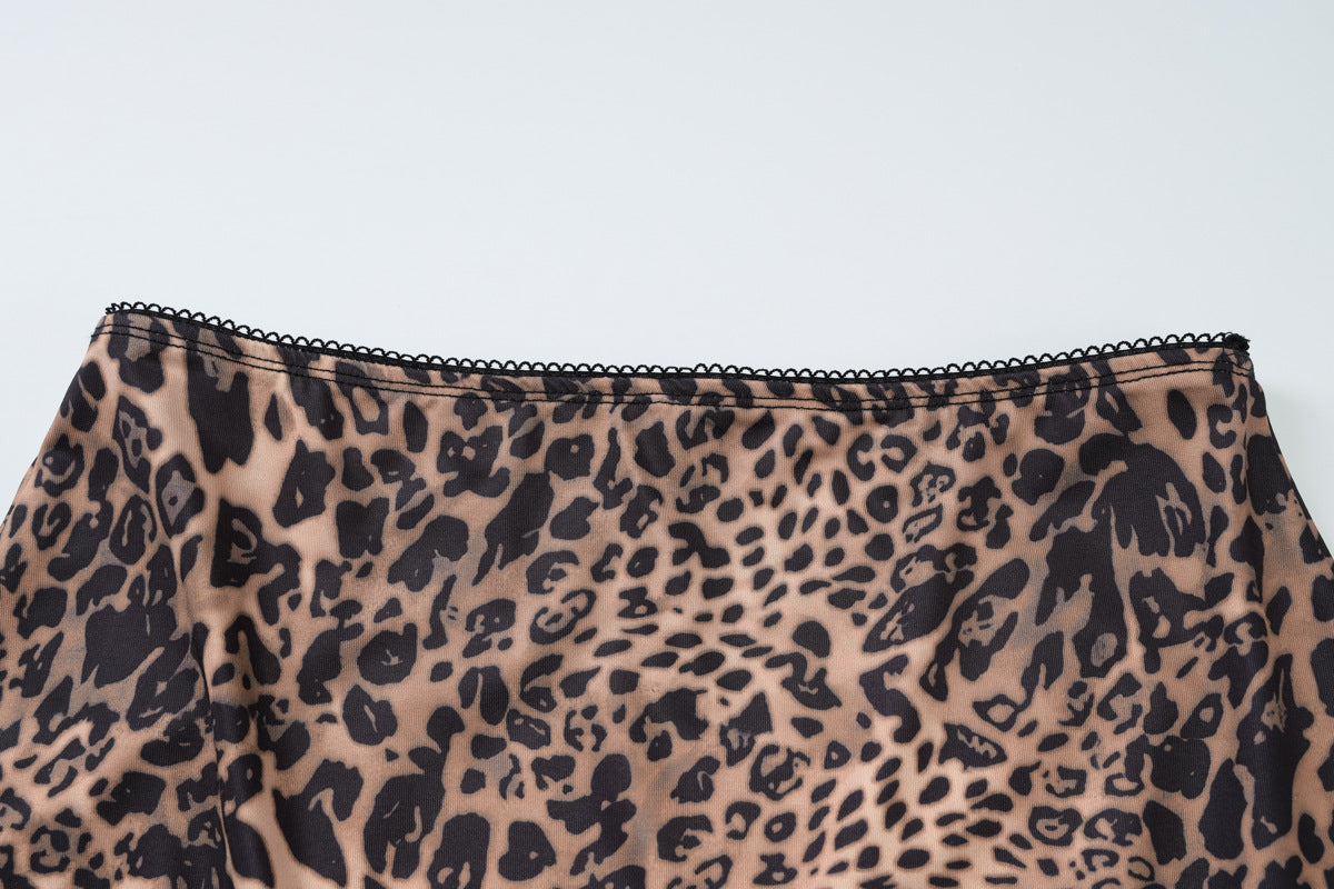 Summer Sexy Leopard Print Printed Short Skirt Stylish Simple Skirt