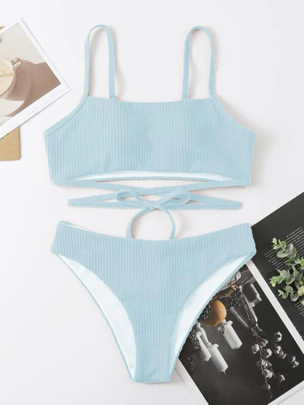 Swimsuit Split Swimwear Women Bikini Sexy High Waist Tether Swimsuit Women Swimwear