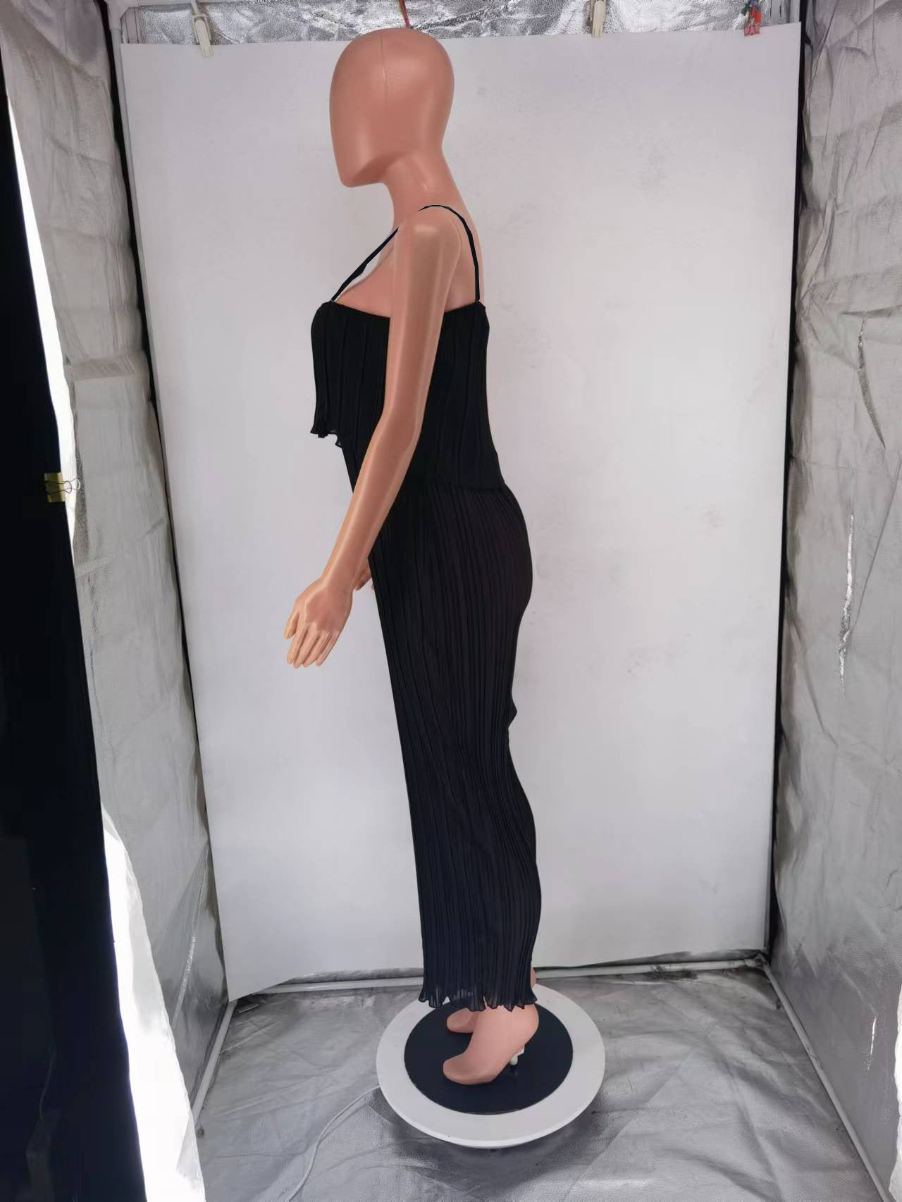 Women Clothing Strap Tube Top Pleated Loose Jumpsuit