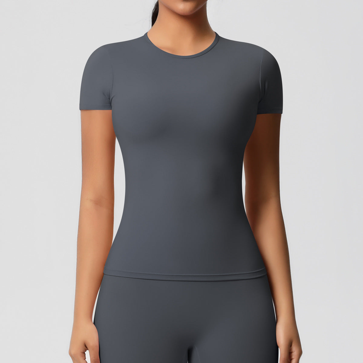 T shirt Quick Drying Nude Feel Skin Friendly Yoga Clothes Short Sleeve Slim Fit Fitness Top Outdoor Running Sportswear