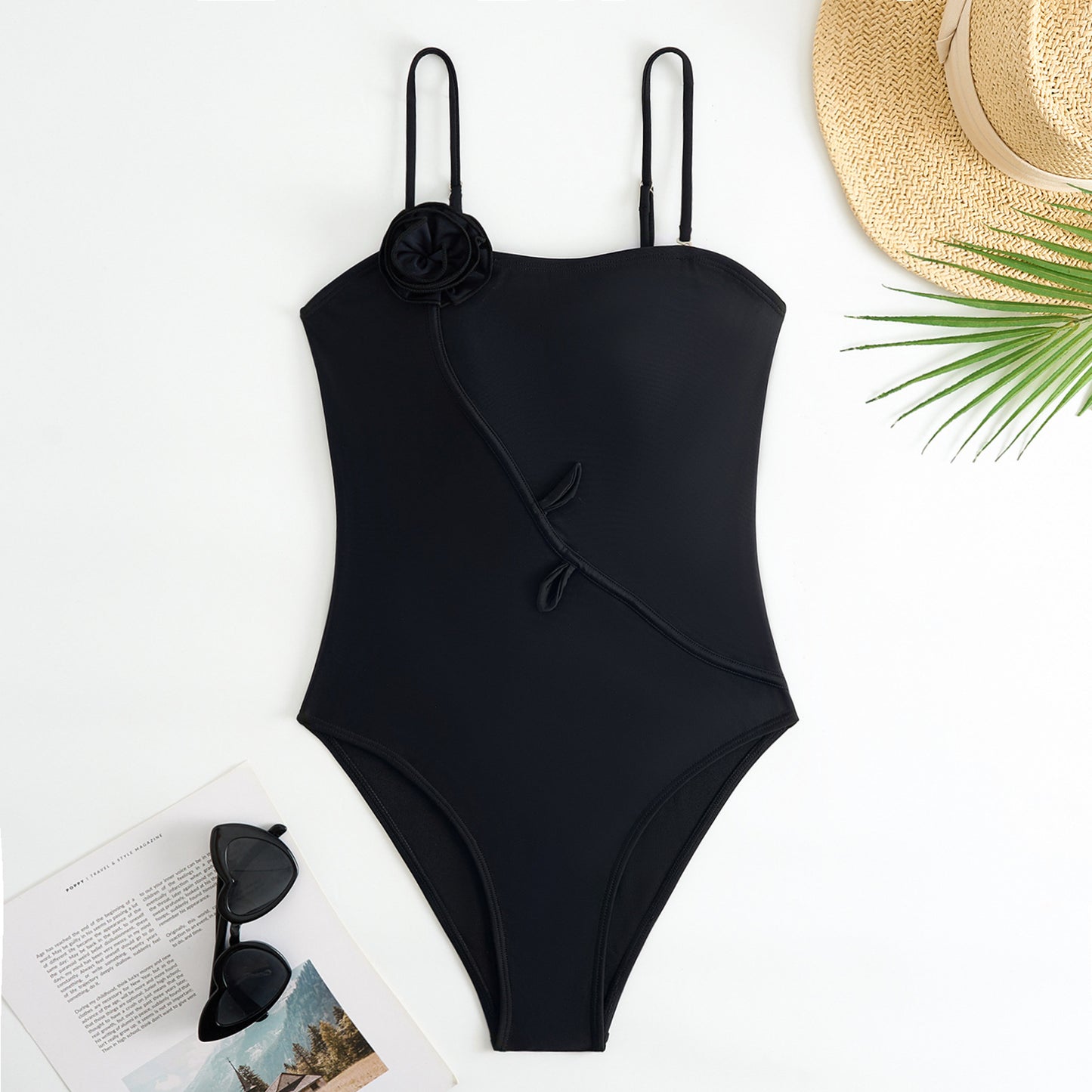 3D Three Dimensional Floral One Piece Swimsuit Women Sexy Dress Swimsuit Outfit