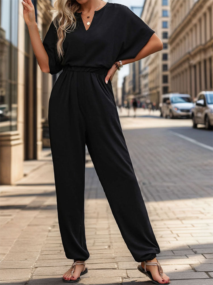 Summer Women Casual Solid Color Jumpsuit