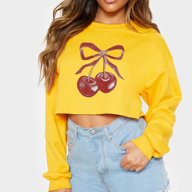 Street Hipster Sexy Top Short Long Sleeve Sweatshirt Autumn Winter Women Clothing